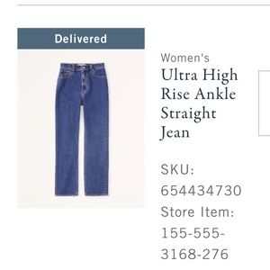 Abercrombie ultra high rise ankle straight